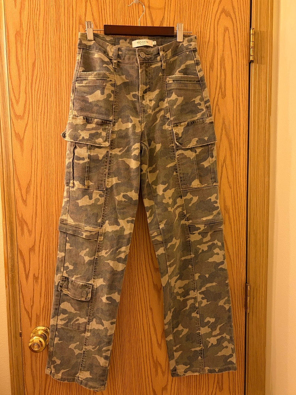 Hidden Jeans Camo Cargo Pants - Green Camouflage